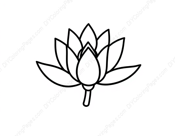 Free Printable water lily - water lily Coloring Page for Kids and Adults - High Quality PDF & PNG Download