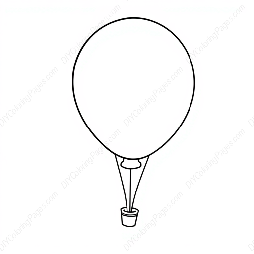 easy balloon - easy, balloon coloring page