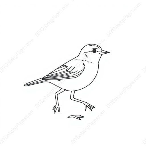 pipit walking - walking, pipit coloring page