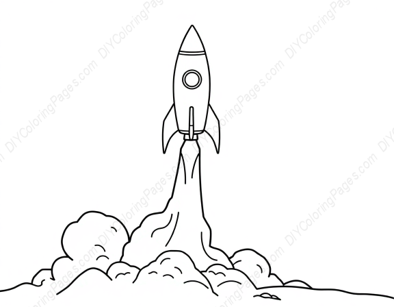 Free Printable rocket launching - rocket, launching Coloring Page for Kids and Adults - High Quality PDF & PNG Download
