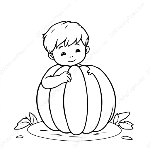 kids carving pumpkin - pumpkin, kids, carving coloring page