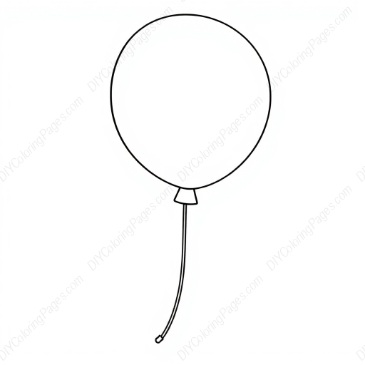 basic balloon - basic, balloon coloring page