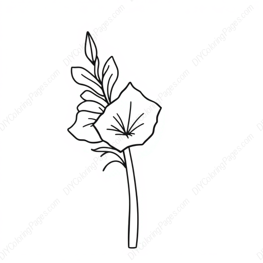 Free Printable gladiolus - gladiolus Coloring Page for Kids and Adults - High Quality PDF & PNG Download
