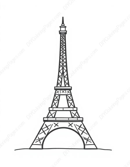 Free Printable eiffel tower - eiffel tower Coloring Page for Kids and Adults - High Quality PDF & PNG Download