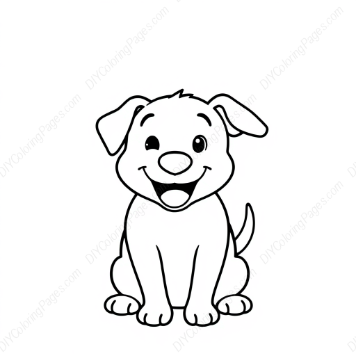 happy dog - happy, dog coloring page
