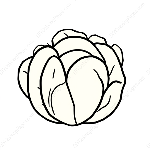Free Printable cabbage - cabbage Coloring Page for Kids and Adults - High Quality PDF & PNG Download