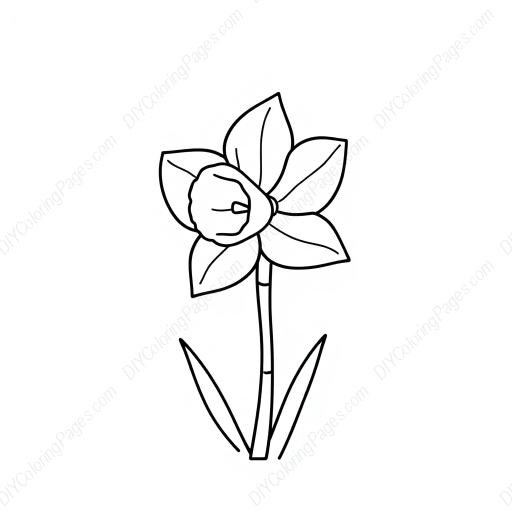 Free Printable daffodil - daffodil Coloring Page for Kids and Adults - High Quality PDF & PNG Download