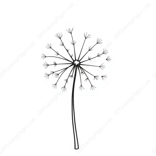 Free Printable dandelion seeds - seeds, dandelion Coloring Page for Kids and Adults - High Quality PDF & PNG Download