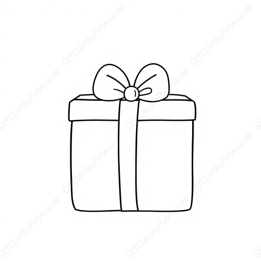 Free Printable present wrapped - present, wrapped Coloring Page for Kids and Adults - High Quality PDF & PNG Download