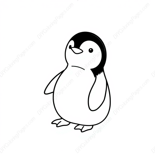 cute penguin - cute, penguin coloring page