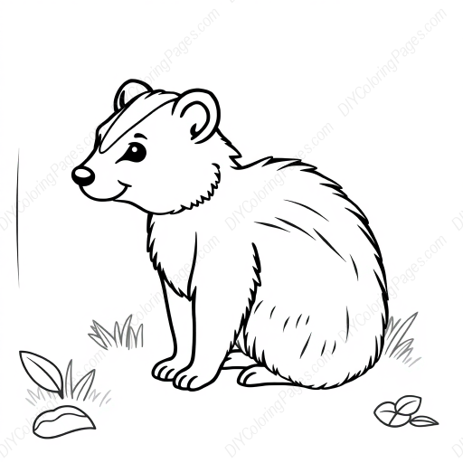 skunk with stripe - skunk, stripe coloring page