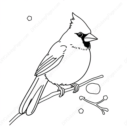 cardinal in snow - snow, cardinal coloring page