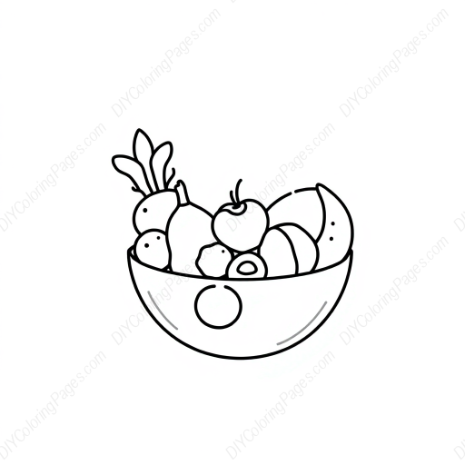 Free Printable fruit salad - fruit, salad Coloring Page for Kids and Adults - High Quality PDF & PNG Download