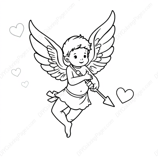 Free Printable cupid - cupid Coloring Page for Kids and Adults - High Quality PDF & PNG Download