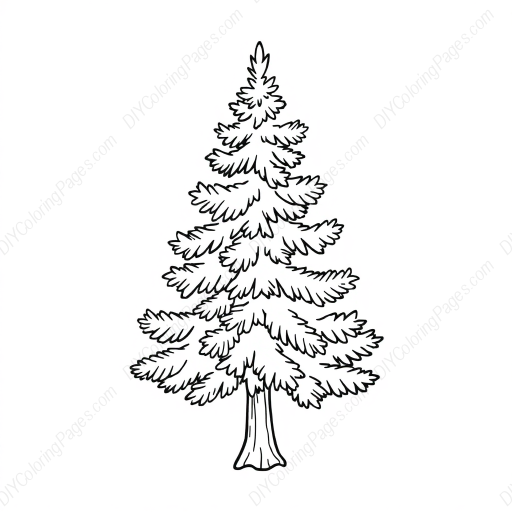 Free Printable evergreen tree - evergreen tree Coloring Page for Kids and Adults - High Quality PDF & PNG Download