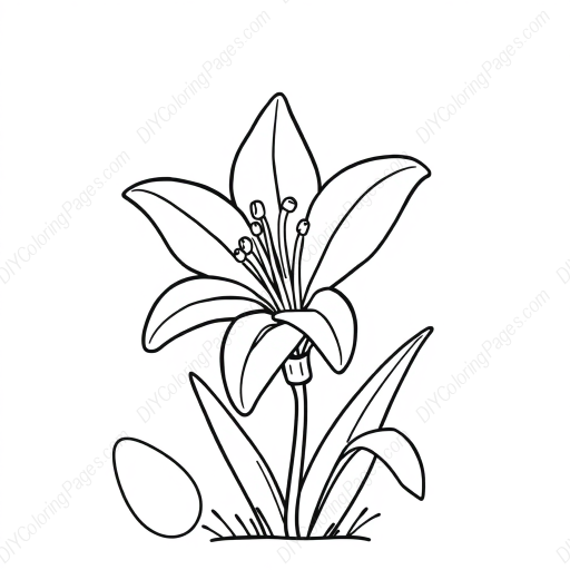 Free Printable easter lily - easter, lily Coloring Page for Kids and Adults - High Quality PDF & PNG Download