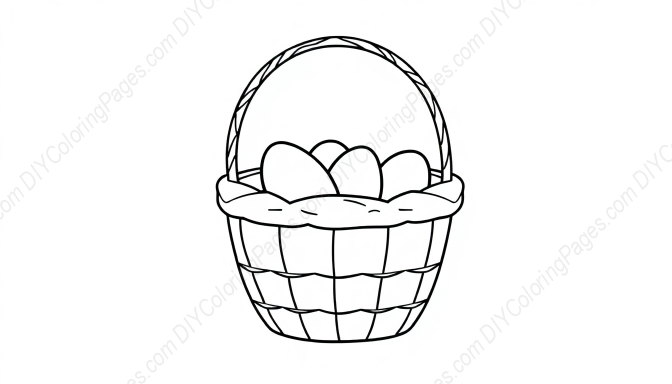 Free Printable easter basket - basket, easter Coloring Page for Kids and Adults - High Quality PDF & PNG Download