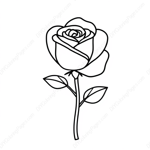 Free Printable rose blooming - rose, blooming Coloring Page for Kids and Adults - High Quality PDF & PNG Download