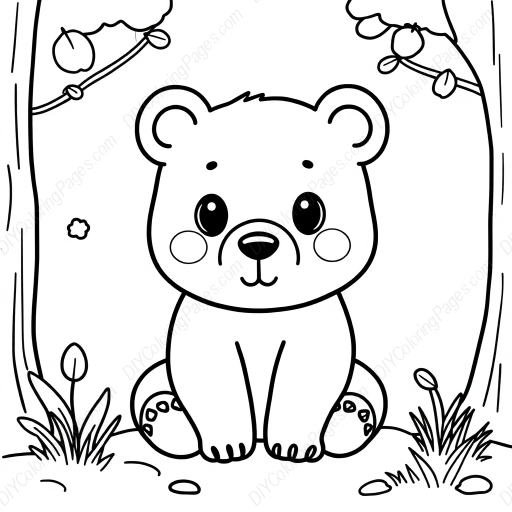cute bear - cute, bear coloring page