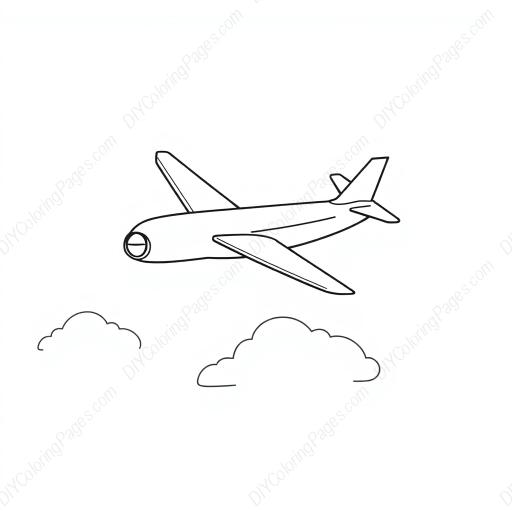 Free Printable airplane in sky - airplane, sky Coloring Page for Kids and Adults - High Quality PDF & PNG Download