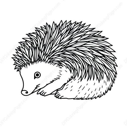 hedgehog curled up - hedgehog, curled up coloring page