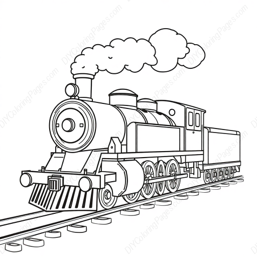 Free Printable steam locomotive - steam locomotive Coloring Page for Kids and Adults - High Quality PDF & PNG Download
