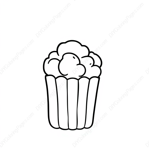 Free Printable popcorn - popcorn Coloring Page for Kids and Adults - High Quality PDF & PNG Download