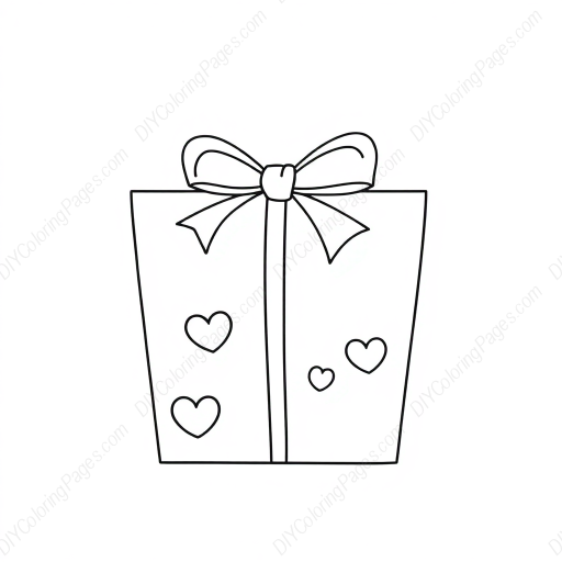 Free Printable valentine gift - valentine, gift Coloring Page for Kids and Adults - High Quality PDF & PNG Download