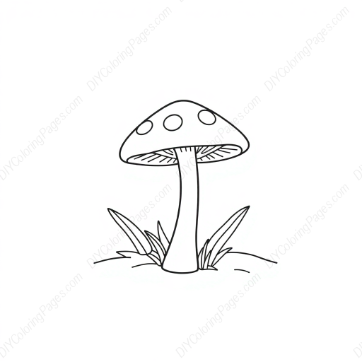 simple mushroom - mushroom coloring page