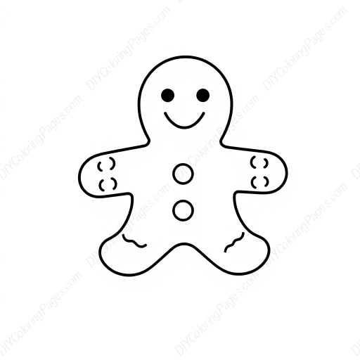 Free Printable gingerbread cookie - gingerbread cookie Coloring Page for Kids and Adults - High Quality PDF & PNG Download
