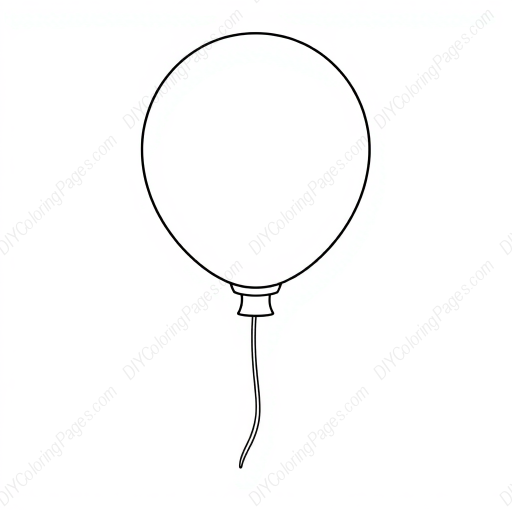 easy balloon - easy, balloon coloring page