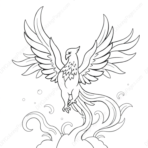 Free Printable phoenix rising - phoenix, rising Coloring Page for Kids and Adults - High Quality PDF & PNG Download