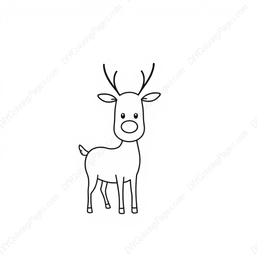 Free Printable reindeer - reindeer Coloring Page for Kids and Adults - High Quality PDF & PNG Download