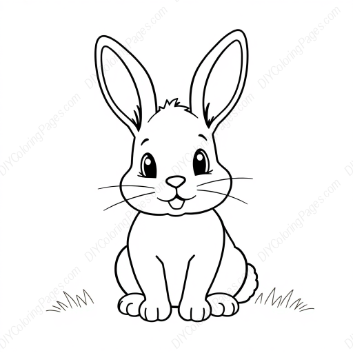 cute bunny - cute, bunny coloring page