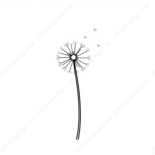 Free Printable blowing dandelion - blowing, dandelion Coloring Page for Kids and Adults - High Quality PDF & PNG Download
