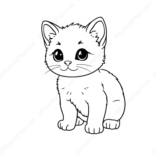 cute kitten - cute, kitten coloring page