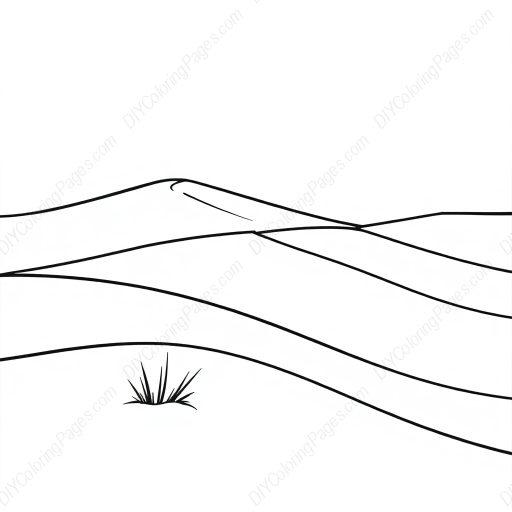 Free Printable desert dunes - desert, dunes Coloring Page for Kids and Adults - High Quality PDF & PNG Download