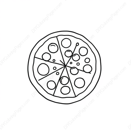 Free Printable whole pizza - pizza, whole, food Coloring Page for Kids and Adults - High Quality PDF & PNG Download