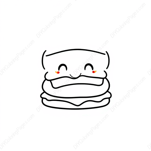 Free Printable sandwich - sandwich Coloring Page for Kids and Adults - High Quality PDF & PNG Download
