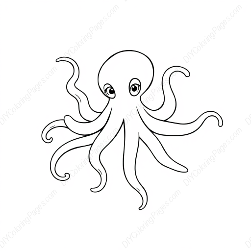 octopus with tentacles - octopus, tentacles coloring page