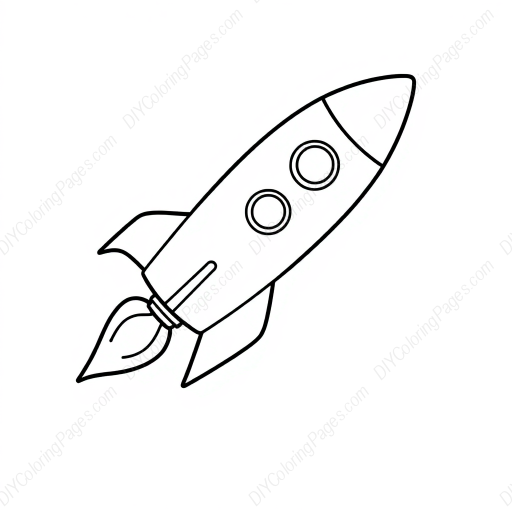 space rocket - space, rocket coloring page