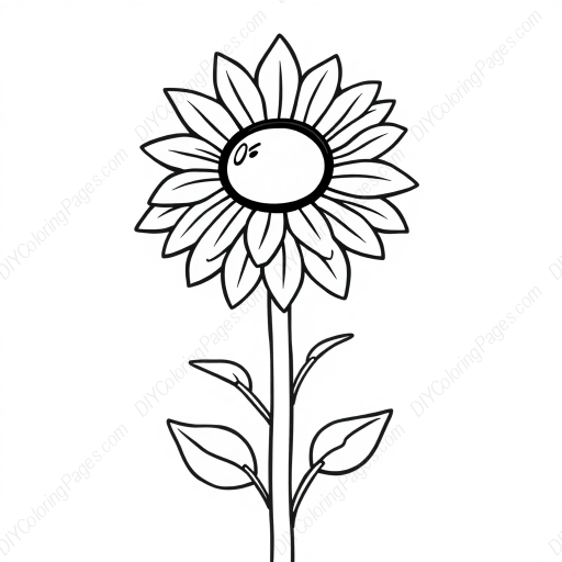 Free Printable sunflower tall - sunflower, tall Coloring Page for Kids and Adults - High Quality PDF & PNG Download