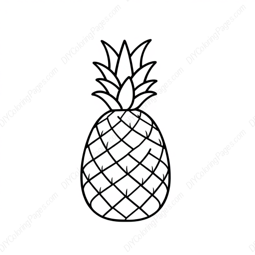 Free Printable pineapple - pineapple Coloring Page for Kids and Adults - High Quality PDF & PNG Download