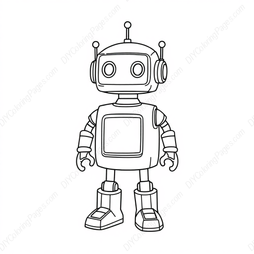 robot - robot coloring page