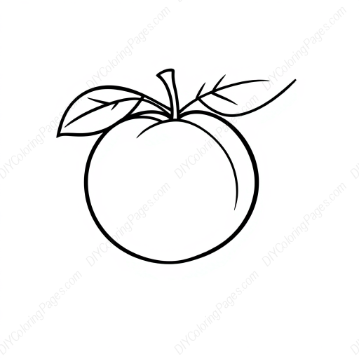 Free Printable peach - peach Coloring Page for Kids and Adults - High Quality PDF & PNG Download