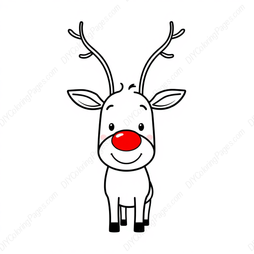 Free Printable rudolph red nose - rudolph, red nose Coloring Page for Kids and Adults - High Quality PDF & PNG Download