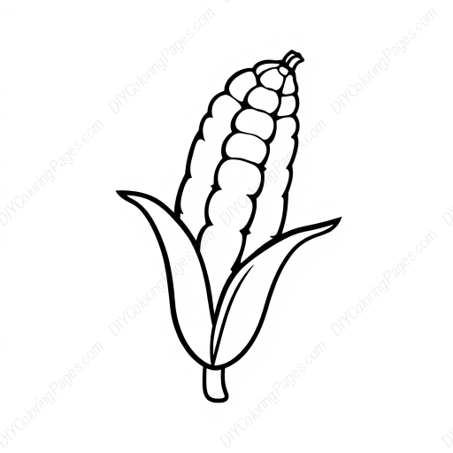 Free Printable corn - corn Coloring Page for Kids and Adults - High Quality PDF & PNG Download