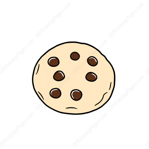 Free Printable chocolate chip cookie - chocolate chip cookie Coloring Page for Kids and Adults - High Quality PDF & PNG Download