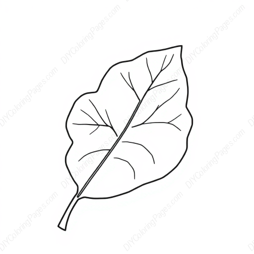 easy leaf - easy, leaf coloring page