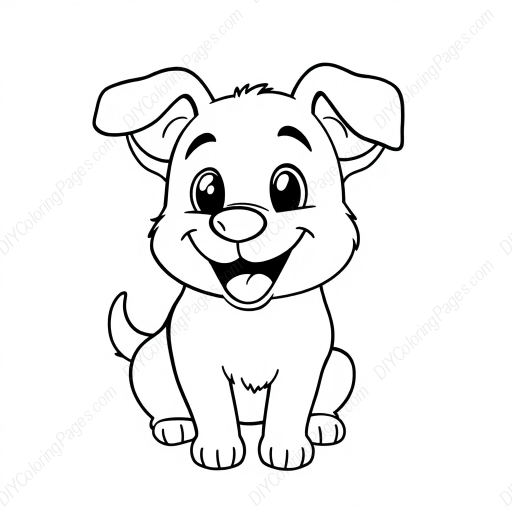 happy dog - happy, dog coloring page
